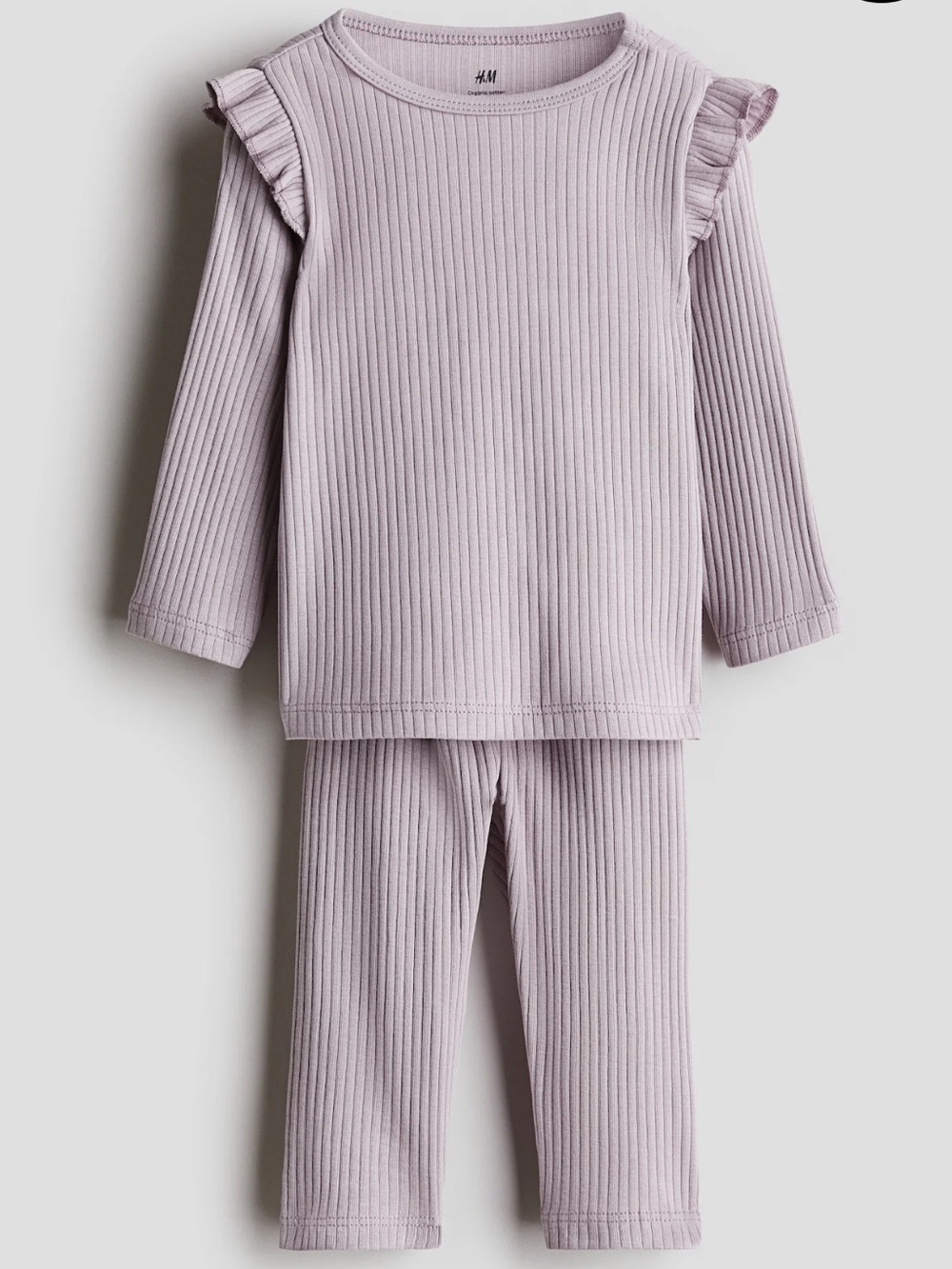 H&M Ribbed Toddler Two-Piece Set in Light Purple